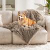 imageBedsure Waterproof Dog Blankets for Large Dogs  Cat Blanket for Couch Protector Washable Long Faux Fur Calming Soft Reversible Throw Furniture Protection for Puppy Pet Pet 40quotx50quot GreyLight Brown