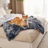 imageBedsure Waterproof Dog Blankets for Large Dogs  Cat Blanket for Couch Protector Washable Long Faux Fur Calming Soft Reversible Throw Furniture Protection for Puppy Pet Pet 40quotx50quot GreyTiedye Grey