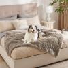 imageBedsure Waterproof Dog Blankets for Large Dogs  Cat Blanket for Couch Protector Washable Long Faux Fur Calming Soft Reversible Throw Furniture Protection for Puppy Pet Pet 40quotx50quot GreyLight Brown