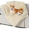 imageBedsure Waterproof Dog Blankets for Large Dogs  Cat Blanket for Couch Protector Washable Long Faux Fur Calming Soft Reversible Throw Furniture Protection for Puppy Pet Pet 40quotx50quot GreyCream