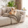 imageBedsure Waterproof Dog Blankets for Large Dogs  Cat Blanket for Couch Protector Washable Long Faux Fur Calming Soft Reversible Throw Furniture Protection for Puppy Pet Pet 40quotx50quot GreyLight Brown