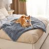 imageBedsure Waterproof Dog Blankets for Large Dogs  Cat Blanket for Couch Protector Washable Long Faux Fur Calming Soft Reversible Throw Furniture Protection for Puppy Pet Pet 40quotx50quot GreyGrey