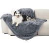 imageBedsure Waterproof Dog Blankets for Large Dogs  Cat Blanket for Couch Protector Washable Long Faux Fur Calming Soft Reversible Throw Furniture Protection for Puppy Pet Pet 40quotx50quot GreyGrey