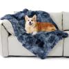 imageBedsure Waterproof Dog Blankets for Large Dogs  Cat Blanket for Couch Protector Washable Long Faux Fur Calming Soft Reversible Throw Furniture Protection for Puppy Pet Pet 40quotx50quot GreyTiedye Navy