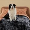 imageBedsure Waterproof Dog Blankets for Large Dogs  Cat Blanket for Couch Protector Washable Long Faux Fur Calming Soft Reversible Throw Furniture Protection for Puppy Pet Pet 40quotx50quot GreyTiedye Black
