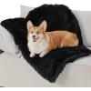 imageBedsure Waterproof Dog Blankets for Large Dogs  Cat Blanket for Couch Protector Washable Long Faux Fur Calming Soft Reversible Throw Furniture Protection for Puppy Pet Pet 40quotx50quot GreyBlack