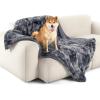 imageBedsure Waterproof Dog Blankets for Large Dogs  Cat Blanket for Couch Protector Washable Long Faux Fur Calming Soft Reversible Throw Furniture Protection for Puppy Pet Pet 40quotx50quot GreyTiedye Grey