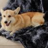 imageBedsure Waterproof Dog Blankets for Large Dogs  Cat Blanket for Couch Protector Washable Long Faux Fur Calming Soft Reversible Throw Furniture Protection for Puppy Pet Pet 40quotx50quot GreyTiedye Black