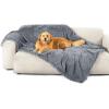 imageBedsure Waterproof Dog Blankets for Large Dogs  Cat Blanket for Couch Protector Washable Long Faux Fur Calming Soft Reversible Throw Furniture Protection for Puppy Pet Pet 40quotx50quot GreyGrey