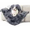 imageBedsure Waterproof Dog Blankets for Large Dogs  Cat Blanket for Couch Protector Washable Long Faux Fur Calming Soft Reversible Throw Furniture Protection for Puppy Pet Pet 40quotx50quot GreyTiedye Grey
