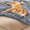 imageBedsure Waterproof Dog Blankets for Large Dogs  Cat Blanket for Couch Protector Washable Long Faux Fur Calming Soft Reversible Throw Furniture Protection for Puppy Pet Pet 40quotx50quot GreyGrey