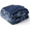 imageBedsure Waterproof Dog Blankets for Large Dogs  Cat Blanket for Couch Protector Washable Long Faux Fur Calming Soft Reversible Throw Furniture Protection for Puppy Pet Pet 40quotx50quot GreyTiedye Navy