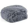 imageBedsure Waterproof Dog Blankets for Large Dogs  Cat Blanket for Couch Protector Washable Long Faux Fur Calming Soft Reversible Throw Furniture Protection for Puppy Pet Pet 40quotx50quot GreyGrey