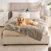 imageBedsure Waterproof Dog Blankets for Large Dogs  Cat Blanket for Couch Protector Washable Long Faux Fur Calming Soft Reversible Throw Furniture Protection for Puppy Pet Pet 40quotx50quot GreyLight Brown