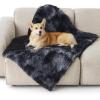 imageBedsure Waterproof Dog Blankets for Large Dogs  Cat Blanket for Couch Protector Washable Long Faux Fur Calming Soft Reversible Throw Furniture Protection for Puppy Pet Pet 40quotx50quot GreyTiedye Black