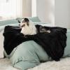imageBedsure Waterproof Dog Blankets for Large Dogs  Cat Blanket for Couch Protector Washable Long Faux Fur Calming Soft Reversible Throw Furniture Protection for Puppy Pet Pet 40quotx50quot GreyBlack