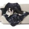 imageBedsure Waterproof Dog Blankets for Large Dogs  Cat Blanket for Couch Protector Washable Long Faux Fur Calming Soft Reversible Throw Furniture Protection for Puppy Pet Pet 40quotx50quot GreyTiedye Black