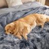 imageBedsure Waterproof Dog Blankets for Large Dogs  Cat Blanket for Couch Protector Washable Long Faux Fur Calming Soft Reversible Throw Furniture Protection for Puppy Pet Pet 40quotx50quot GreyTiedye Grey