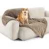 imageBedsure Waterproof Dog Blankets for Large Dogs  Cat Blanket for Couch Protector Washable Long Faux Fur Calming Soft Reversible Throw Furniture Protection for Puppy Pet Pet 40quotx50quot GreyLight Brown