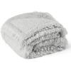 imageBedsure Waterproof Dog Blankets for Large Dogs  Cat Blanket for Couch Protector Washable Long Faux Fur Calming Soft Reversible Throw Furniture Protection for Puppy Pet Pet 40quotx50quot GreyPearl Grey