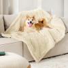 imageBedsure Waterproof Dog Blankets for Large Dogs  Cat Blanket for Couch Protector Washable Long Faux Fur Calming Soft Reversible Throw Furniture Protection for Puppy Pet Pet 40quotx50quot GreyCream