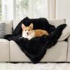 imageBedsure Waterproof Dog Blankets for Large Dogs  Cat Blanket for Couch Protector Washable Long Faux Fur Calming Soft Reversible Throw Furniture Protection for Puppy Pet Pet 40quotx50quot GreyBlack