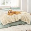 imageBedsure Waterproof Dog Blankets for Large Dogs  Cat Blanket for Couch Protector Washable Long Faux Fur Calming Soft Reversible Throw Furniture Protection for Puppy Pet Pet 40quotx50quot GreyCream