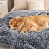 imageBedsure Waterproof Dog Blankets for Large Dogs  Cat Blanket for Couch Protector Washable Long Faux Fur Calming Soft Reversible Throw Furniture Protection for Puppy Pet Pet 40quotx50quot GreyGrey
