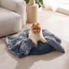 imageBedsure Waterproof Dog Blankets for Large Dogs  Cat Blanket for Couch Protector Washable Long Faux Fur Calming Soft Reversible Throw Furniture Protection for Puppy Pet Pet 40quotx50quot GreyTiedye Grey