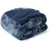 imageBedsure Waterproof Dog Blankets for Large Dogs  Cat Blanket for Couch Protector Washable Long Faux Fur Calming Soft Reversible Throw Furniture Protection for Puppy Pet Pet 40quotx50quot GreyTiedye Navy