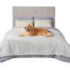 imageBedsure Waterproof Dog Blankets for Large Dogs  Cat Blanket for Couch Protector Washable Long Faux Fur Calming Soft Reversible Throw Furniture Protection for Puppy Pet Pet 40quotx50quot GreyPearl Grey
