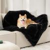 imageBedsure Waterproof Dog Blankets for Large Dogs  Cat Blanket for Couch Protector Washable Long Faux Fur Calming Soft Reversible Throw Furniture Protection for Puppy Pet Pet 40quotx50quot GreyBlack