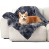 imageBedsure Waterproof Dog Blankets for Large Dogs  Cat Blanket for Couch Protector Washable Long Faux Fur Calming Soft Reversible Throw Furniture Protection for Puppy Pet Pet 40quotx50quot GreyTiedye Grey