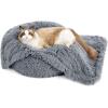 imageBedsure Waterproof Dog Blankets for Large Dogs  Cat Blanket for Couch Protector Washable Long Faux Fur Calming Soft Reversible Throw Furniture Protection for Puppy Pet Pet 40quotx50quot GreyGrey