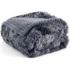 imageBedsure Waterproof Dog Blankets for Large Dogs  Cat Blanket for Couch Protector Washable Long Faux Fur Calming Soft Reversible Throw Furniture Protection for Puppy Pet Pet 40quotx50quot GreyTiedye Grey