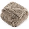 imageBedsure Waterproof Dog Blankets for Large Dogs  Cat Blanket for Couch Protector Washable Long Faux Fur Calming Soft Reversible Throw Furniture Protection for Puppy Pet Pet 40quotx50quot GreyLight Brown