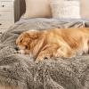 imageBedsure Waterproof Dog Blankets for Large Dogs  Cat Blanket for Couch Protector Washable Long Faux Fur Calming Soft Reversible Throw Furniture Protection for Puppy Pet Pet 40quotx50quot GreyLight Brown