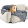 imageBedsure Waterproof Dog Blankets for Large Dogs  Cat Blanket for Couch Protector Washable Long Faux Fur Calming Soft Reversible Throw Furniture Protection for Puppy Pet Pet 40quotx50quot GreyGrey