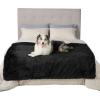 imageBedsure Waterproof Dog Blankets for Large Dogs  Cat Blanket for Couch Protector Washable Long Faux Fur Calming Soft Reversible Throw Furniture Protection for Puppy Pet Pet 40quotx50quot GreyBlack