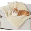 imageBedsure Waterproof Dog Blankets for Large Dogs  Cat Blanket for Couch Protector Washable Long Faux Fur Calming Soft Reversible Throw Furniture Protection for Puppy Pet Pet 40quotx50quot GreyCream
