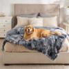 imageBedsure Waterproof Dog Blankets for Large Dogs  Cat Blanket for Couch Protector Washable Long Faux Fur Calming Soft Reversible Throw Furniture Protection for Puppy Pet Pet 40quotx50quot GreyTiedye Grey