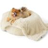 imageBedsure Waterproof Dog Blankets for Large Dogs  Cat Blanket for Couch Protector Washable Long Faux Fur Calming Soft Reversible Throw Furniture Protection for Puppy Pet Pet 40quotx50quot GreyCream