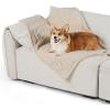imageBedsure Waterproof Dog Blankets for Medium Dogs  Pet Blanket for Couch Protector Washable Premium Jacquard Coral Fleece Cat Throw Blanket Soft Plush Reversible Furniture Protection30quotx40quot TaupeCream