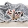 imageBedsure Waterproof Dog Blankets for Medium Dogs  Pet Blanket for Couch Protector Washable Premium Jacquard Coral Fleece Cat Throw Blanket Soft Plush Reversible Furniture Protection30quotx40quot TaupeGrey