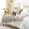 imageBedsure Waterproof Dog Blankets for Medium Dogs  Pet Blanket for Couch Protector Washable Premium Jacquard Coral Fleece Cat Throw Blanket Soft Plush Reversible Furniture Protection30quotx40quot TaupePale Oak