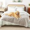 imageBedsure Waterproof Dog Blankets for Medium Dogs  Pet Blanket for Couch Protector Washable Premium Jacquard Coral Fleece Cat Throw Blanket Soft Plush Reversible Furniture Protection30quotx40quot TaupePale Oak