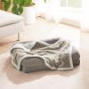 imageBedsure Waterproof Dog Blankets for Medium Dogs  Pet Blanket for Couch Protector Washable Premium Jacquard Coral Fleece Cat Throw Blanket Soft Plush Reversible Furniture Protection30quotx40quot TaupePale Oak