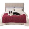 imageBedsure Waterproof Dog Blankets for Medium Dogs  Pet Blanket for Couch Protector Washable Premium Jacquard Coral Fleece Cat Throw Blanket Soft Plush Reversible Furniture Protection30quotx40quot TaupeBurgundy