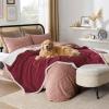 imageBedsure Waterproof Dog Blankets for Medium Dogs  Pet Blanket for Couch Protector Washable Premium Jacquard Coral Fleece Cat Throw Blanket Soft Plush Reversible Furniture Protection30quotx40quot TaupeBurgundy