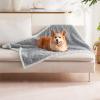 imageBedsure Waterproof Dog Blankets for Medium Dogs  Pet Blanket for Couch Protector Washable Premium Jacquard Coral Fleece Cat Throw Blanket Soft Plush Reversible Furniture Protection30quotx40quot TaupeGrey